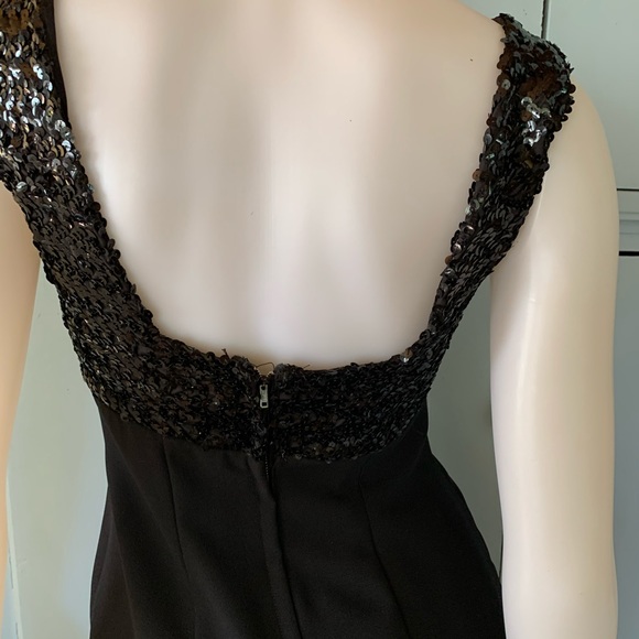 Vintage 60s Ann Barry Sequined Dress Small Party Cocktail Formal Mod LBD Black - Picture 14 of 15